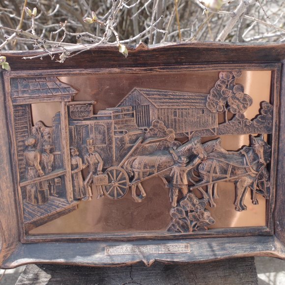 Pure Copper Vintage Town Picture Made In Canada - Picture 5 of 5